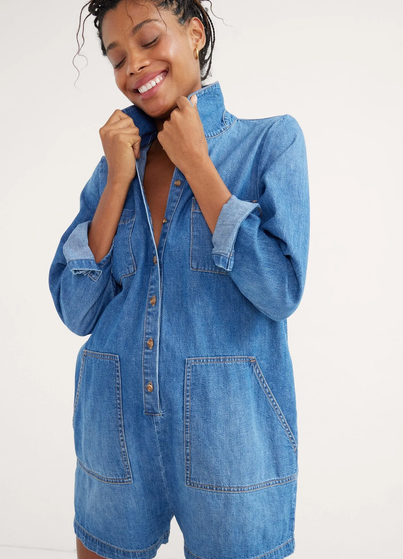 The Denim Utility Romper