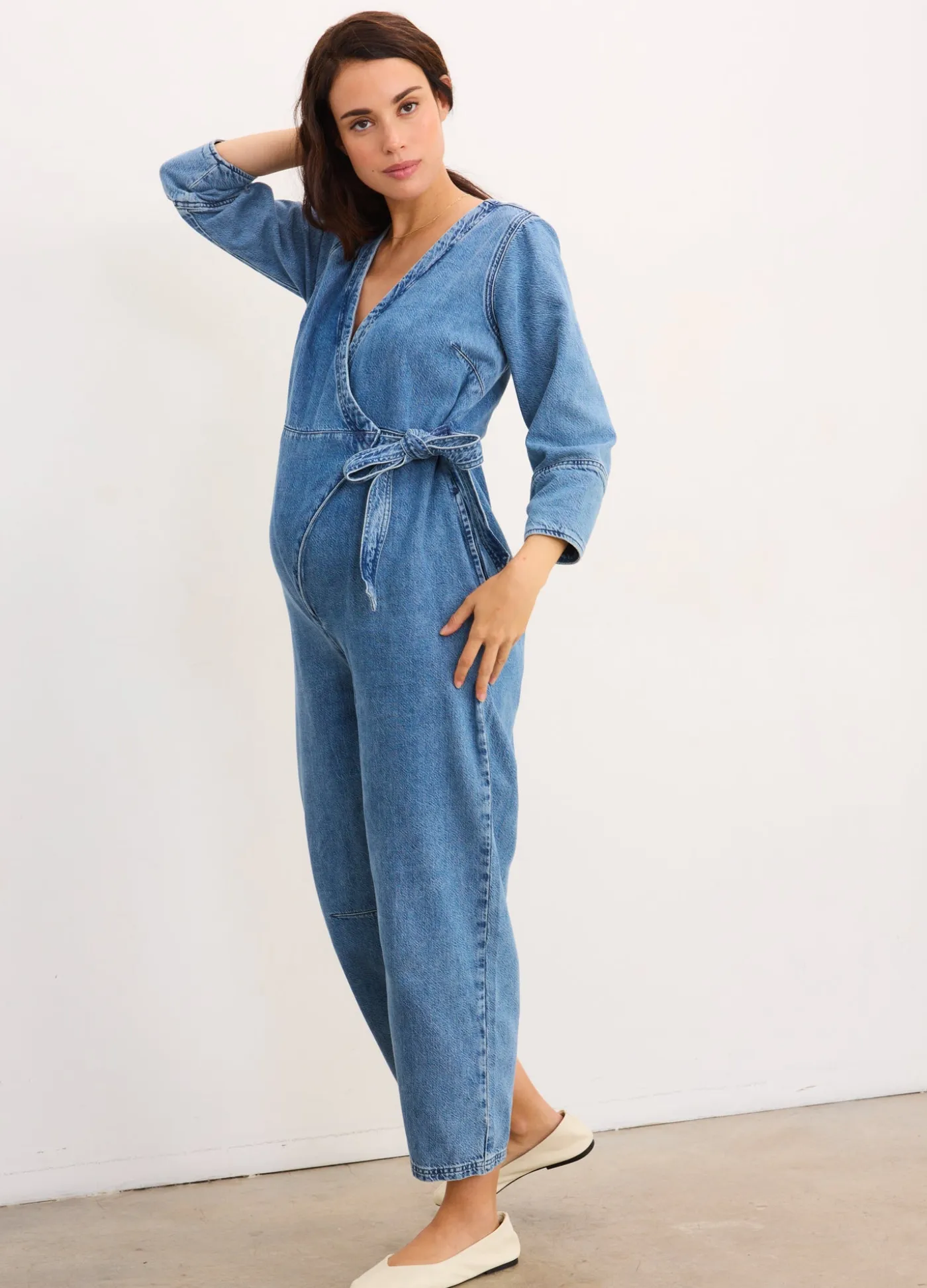 The Drapey Denim Easy-Nurse Jumpsuit