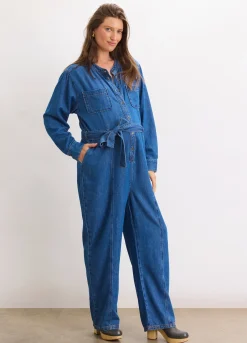 The Drapey Denim Jumpsuit