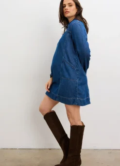 The Drapey Denim Mini Dress