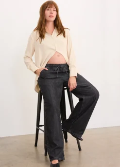 The Drapey Denim Wide Leg Pant