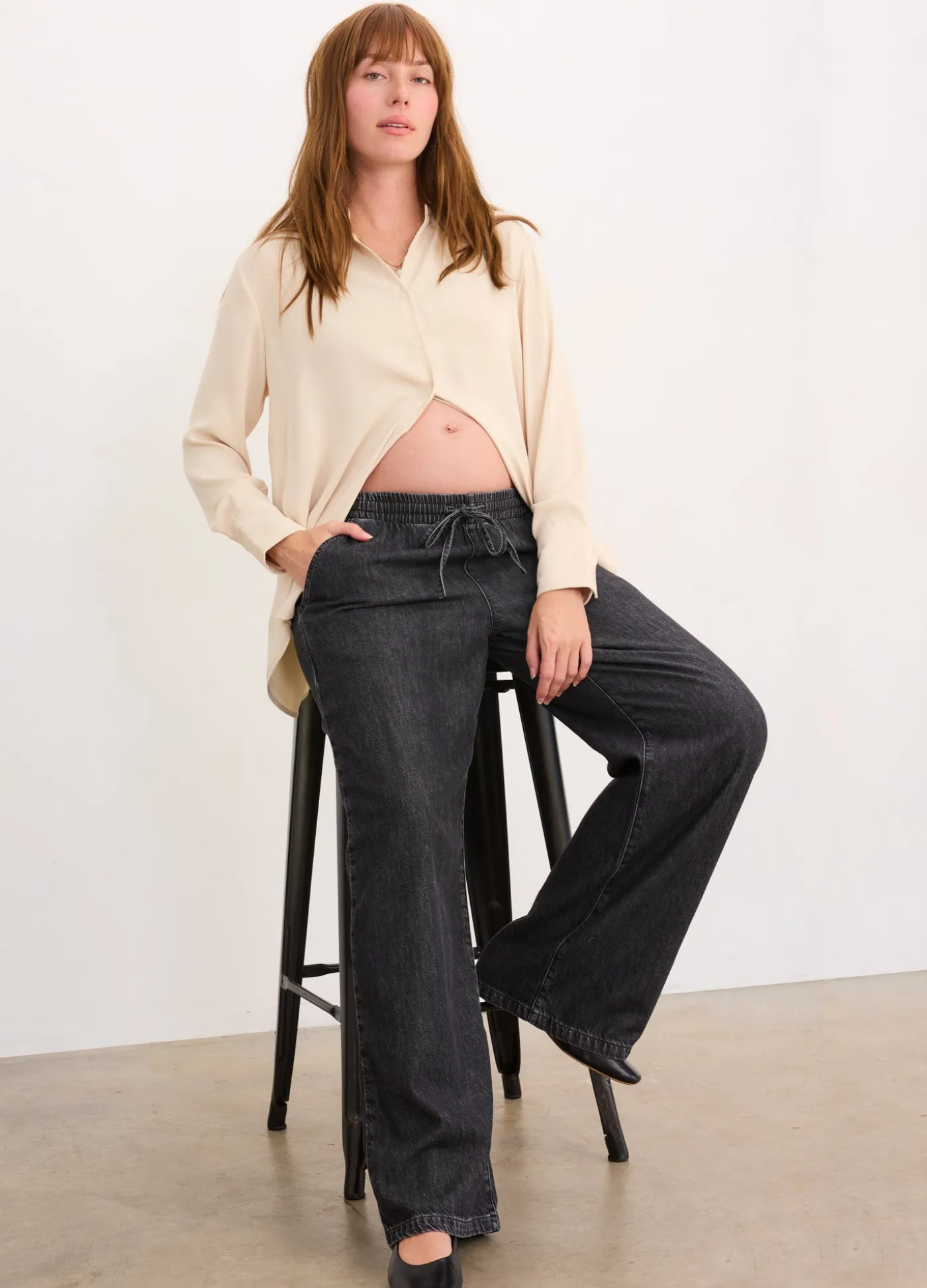 The Drapey Denim Wide Leg Pant
