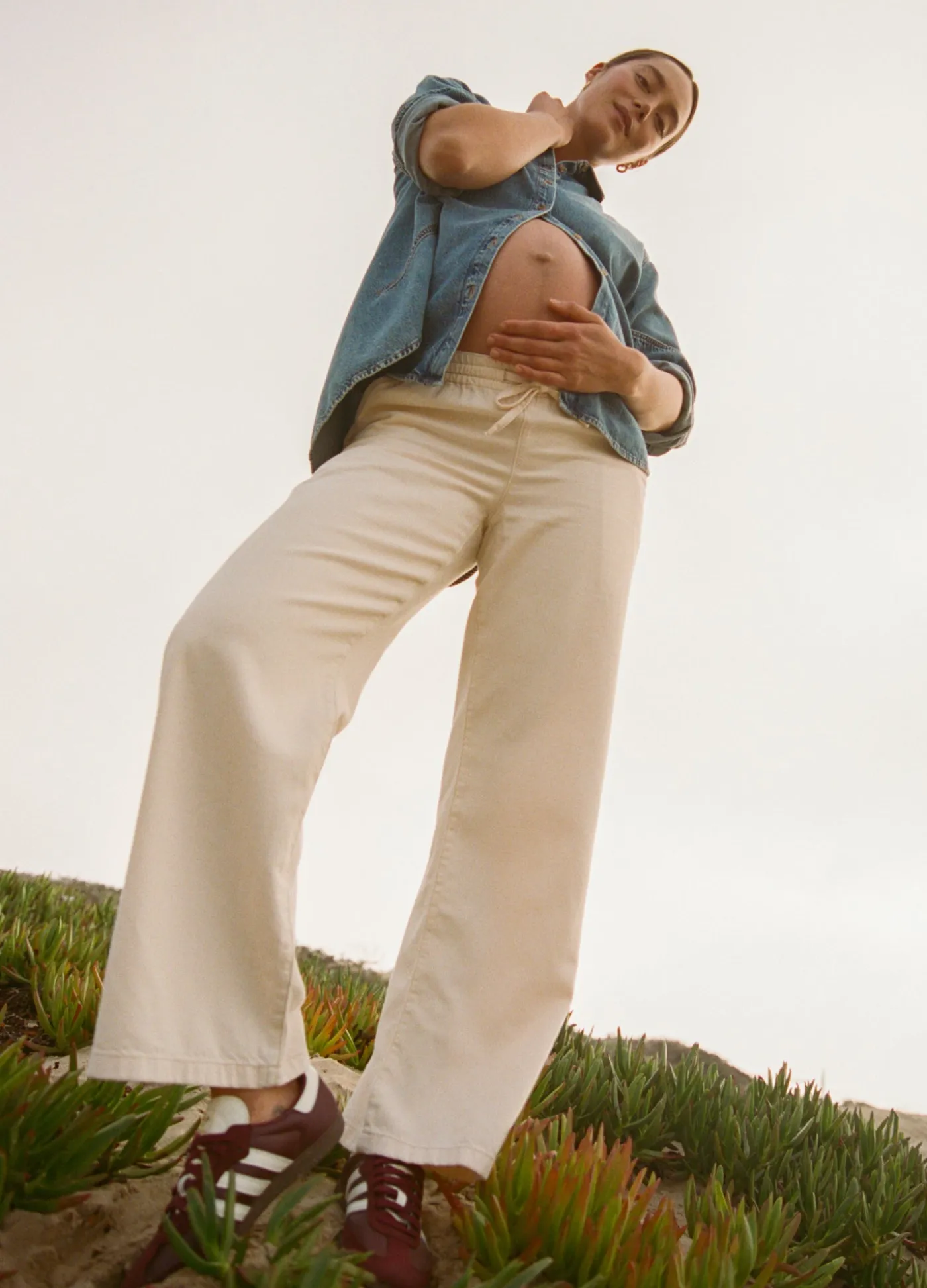 The Drapey Denim Wide Leg Pant
