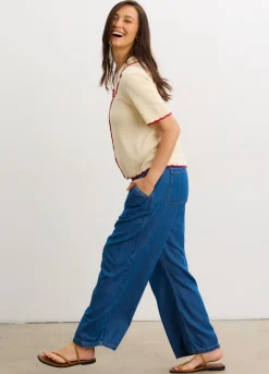 The Drapey Denim Wide Leg Pant