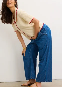 The Drapey Denim Wide Leg Pant