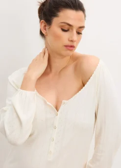The Long Sleeve Pointelle Nightgown