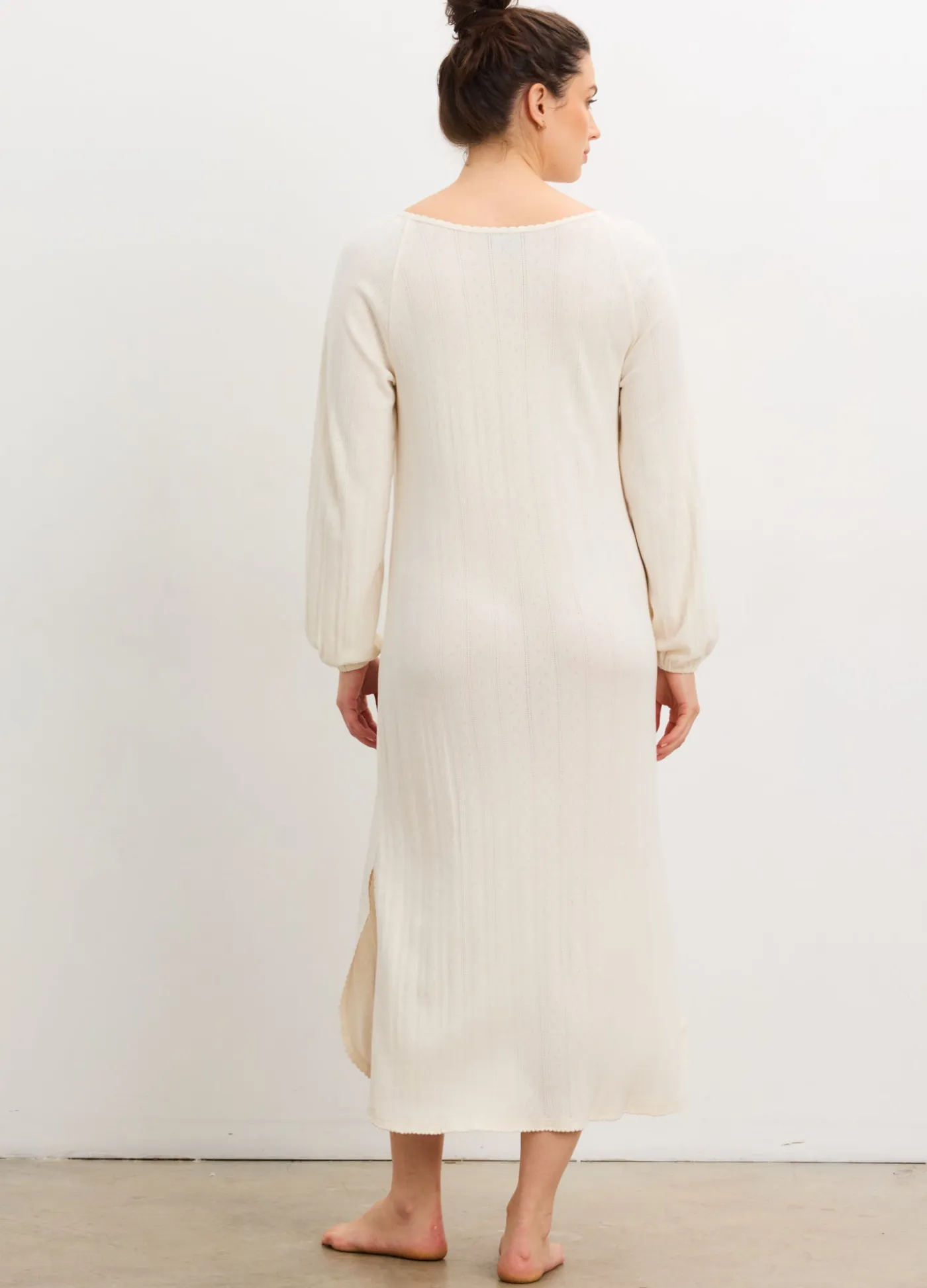The Long Sleeve Pointelle Nightgown