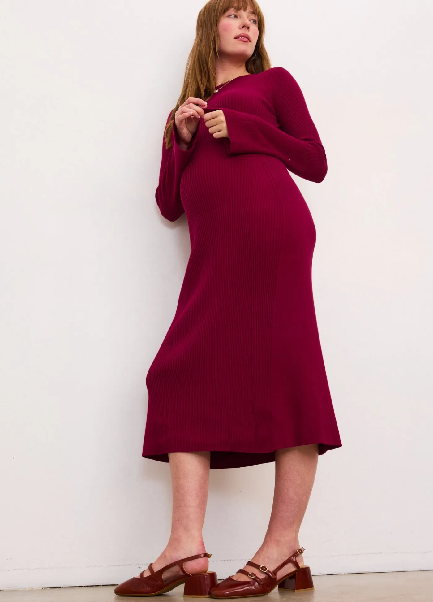 The Odette Ribbed Midi Dress