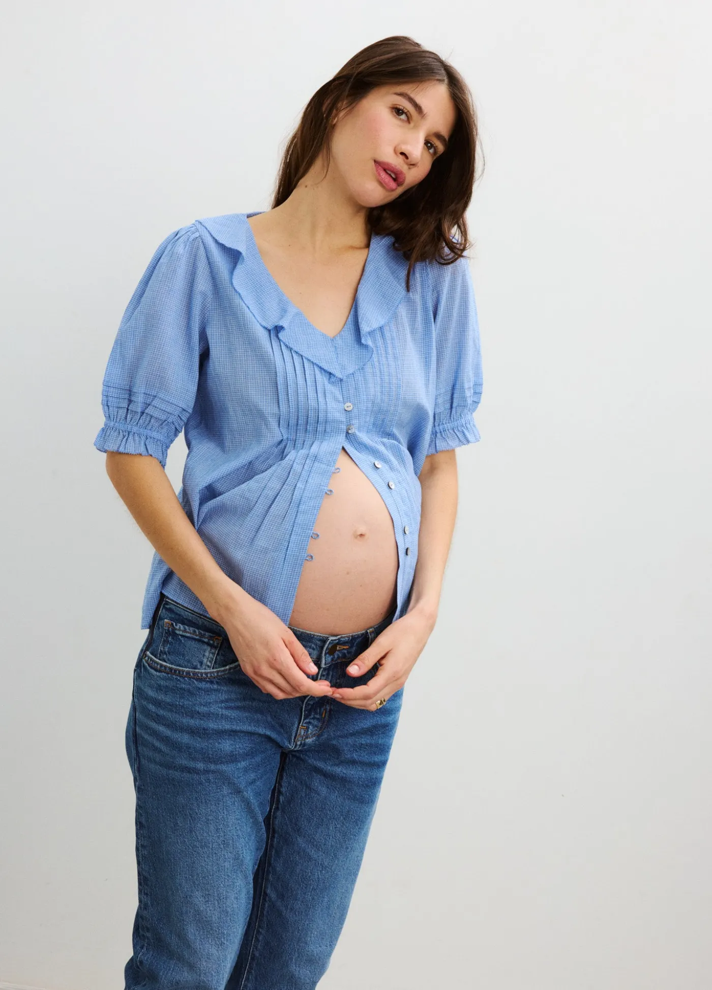 The Plaid Lou Lou Nursing Blouse