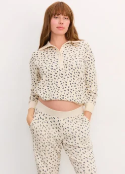 The Printed Waffle Pullover