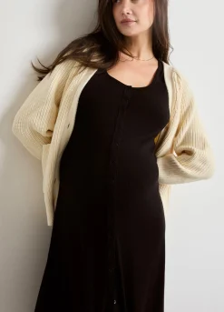 The Softest Rib Nursing Midi Dress