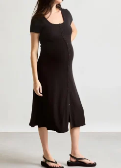 The Softest Rib Nursing Midi Dress
